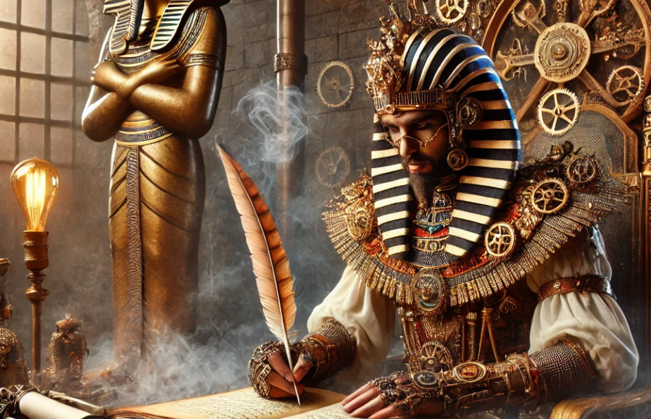 King Tut writing it all down. 