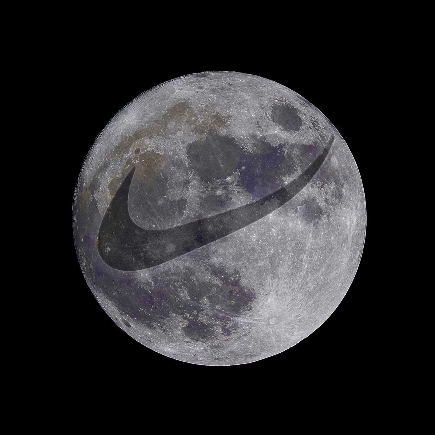 Image of Moon with Nike Swoosh on It.