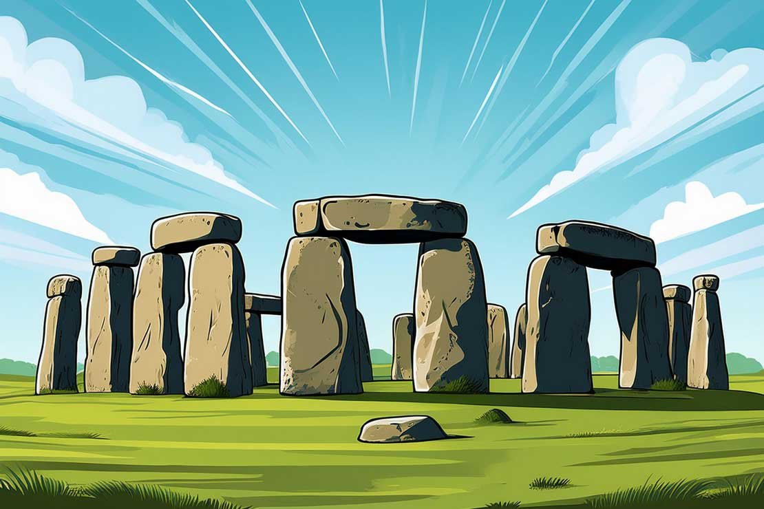 Stonehenge Graphic. AI Generated. 